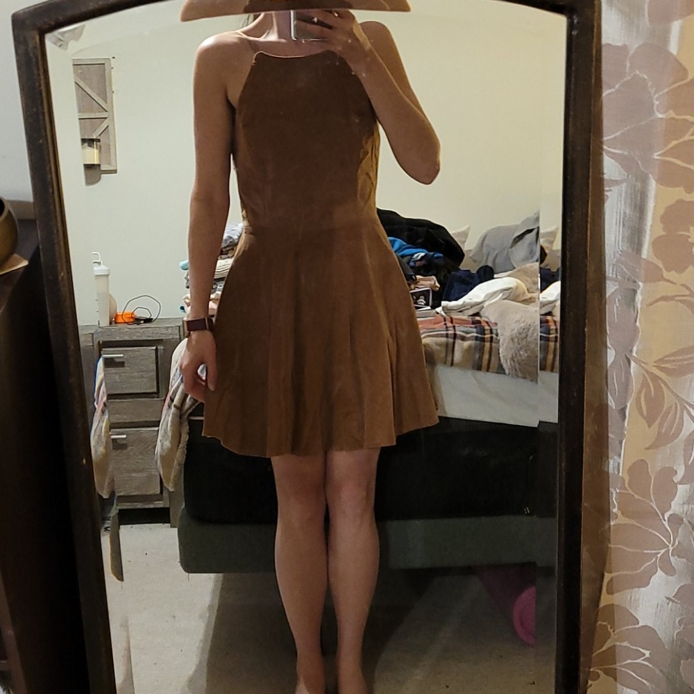 Brown soft halter dress